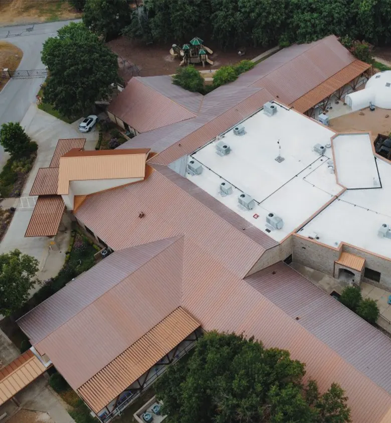 All Saints School roofs from above
